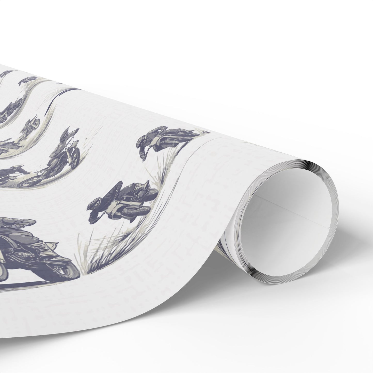 Modern Toile Dirt Bike Blue Gift Wrap