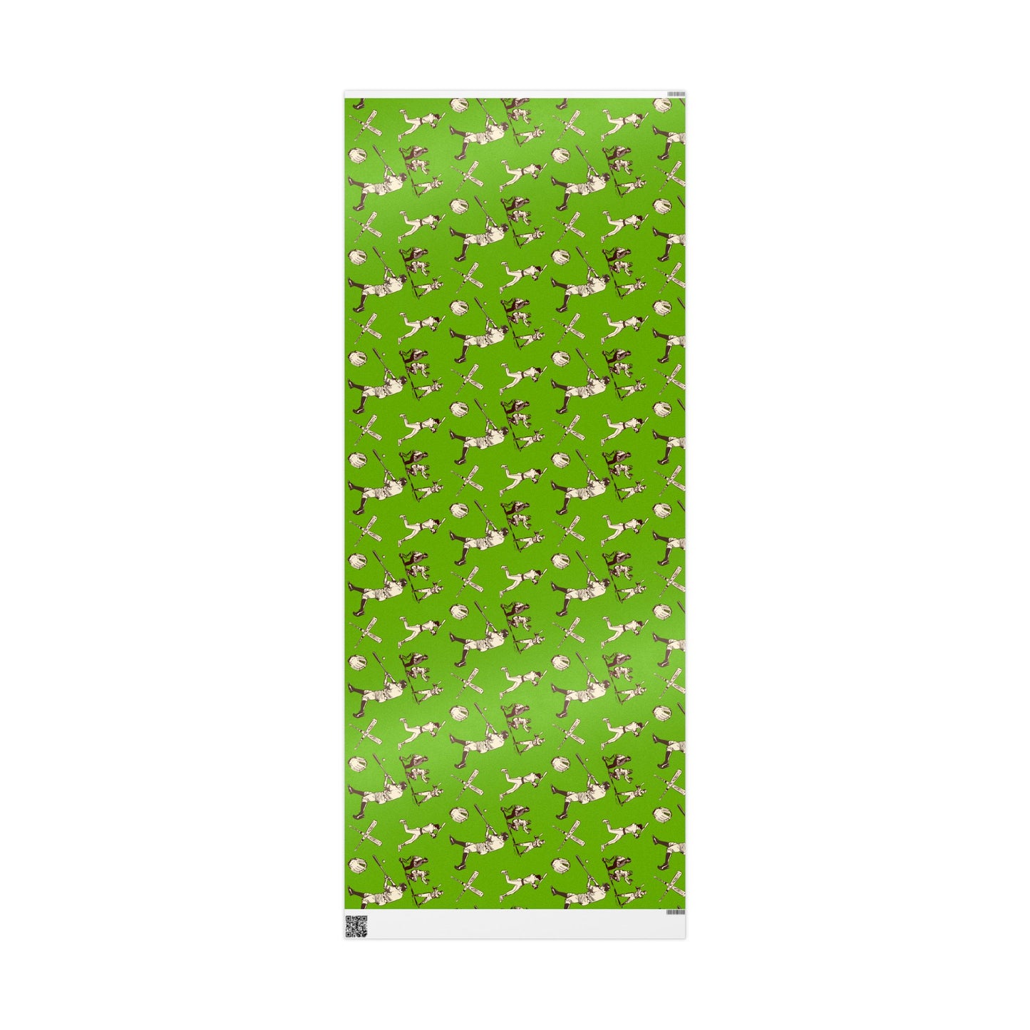 Modern Toile Baseball Green Gift Wrap