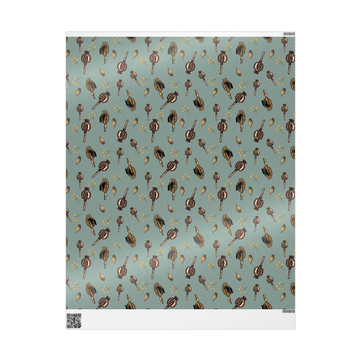 Scattered Poppy Pods Gift Wrap