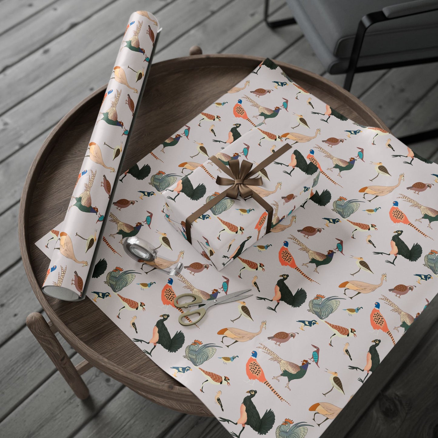 Modern Toile Birds Vintage Gift Wrap