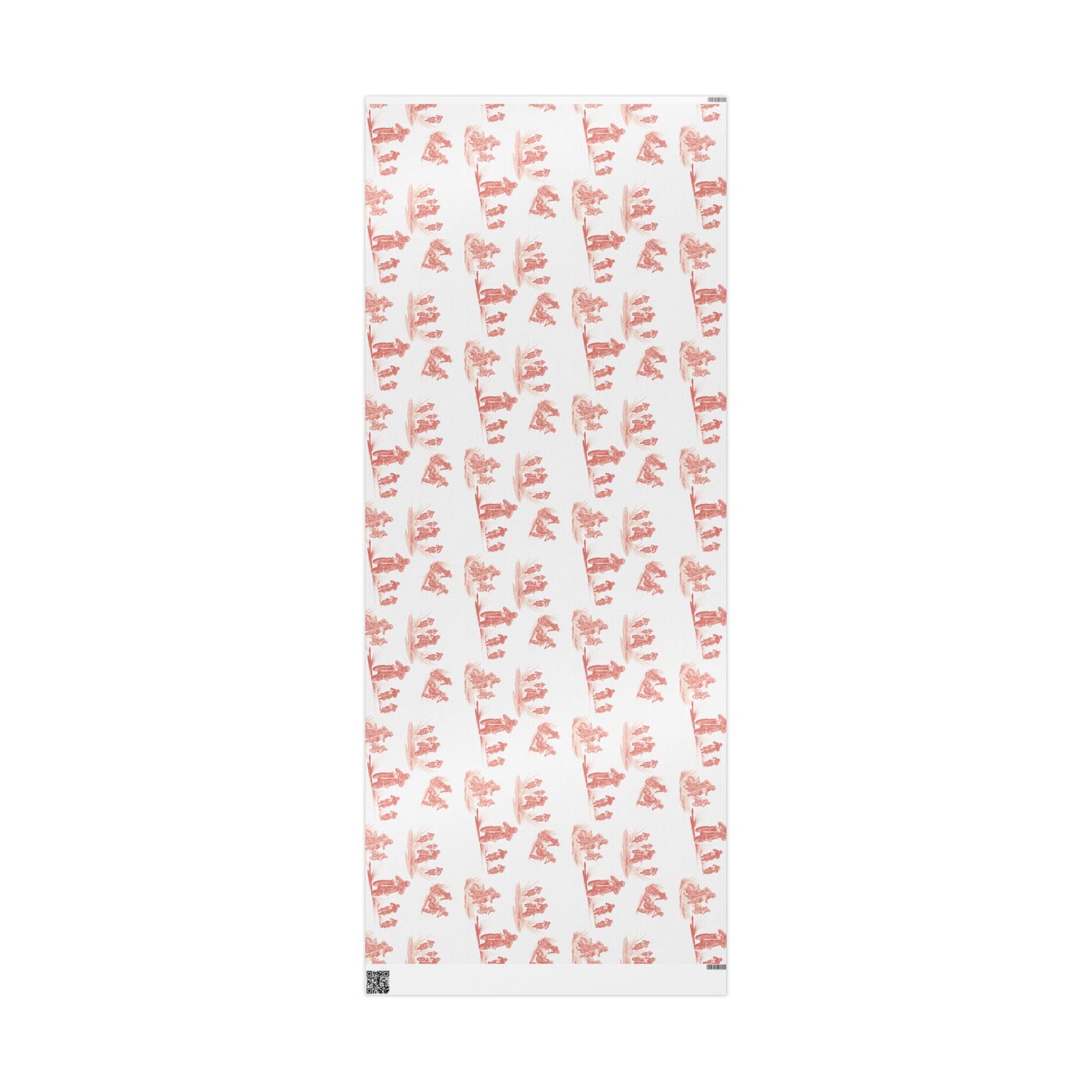 Modern Toile Dirt Bike Coral Gift Wrap