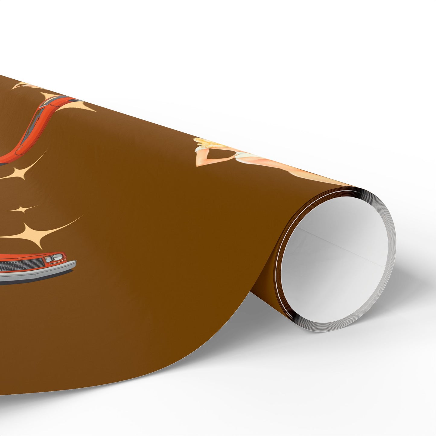 Cowboy Cadillac Mocha Gift Wrap