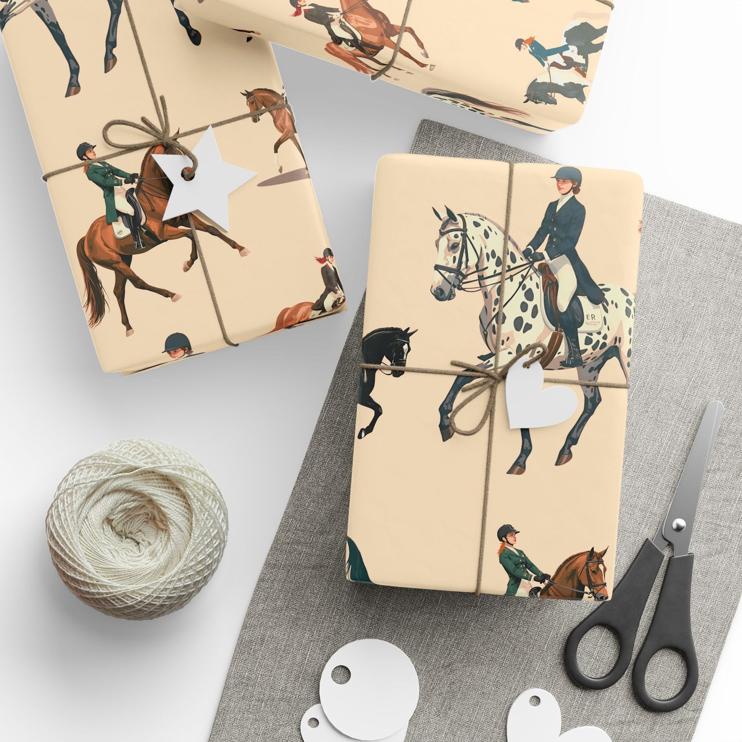 Modern Toile Dressage Blush Gift Wrap