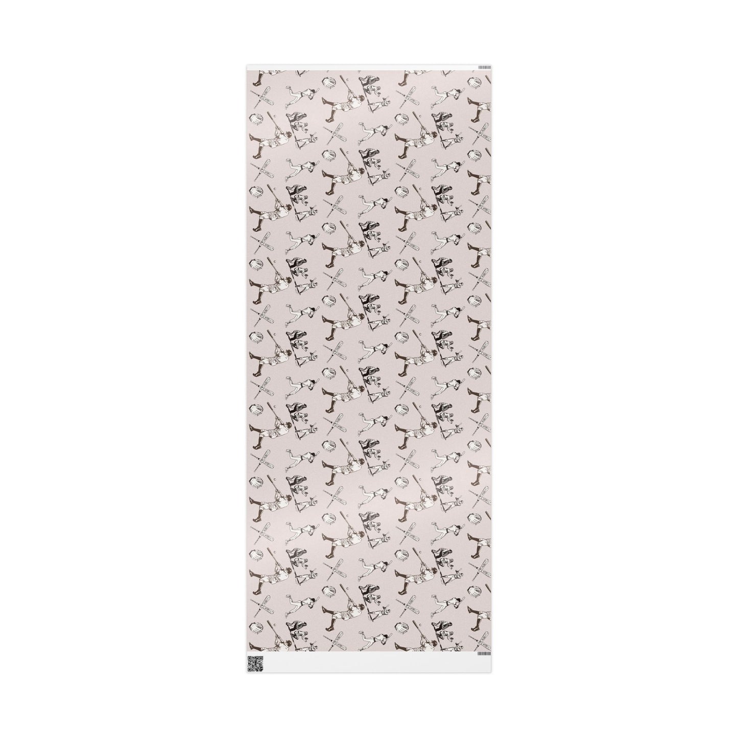 Modern Toile Baseball Sepia Gift Wrap