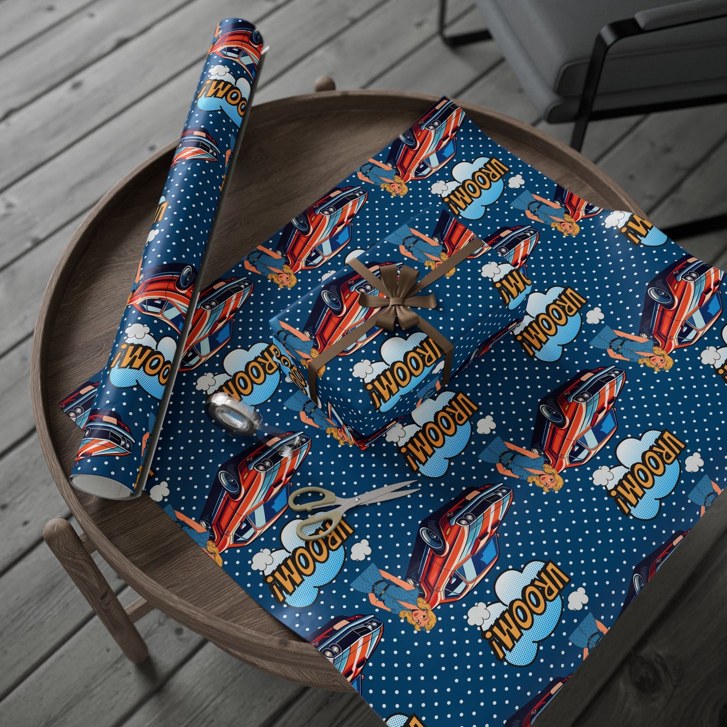 American Muscle Cobalt Gift Wrap