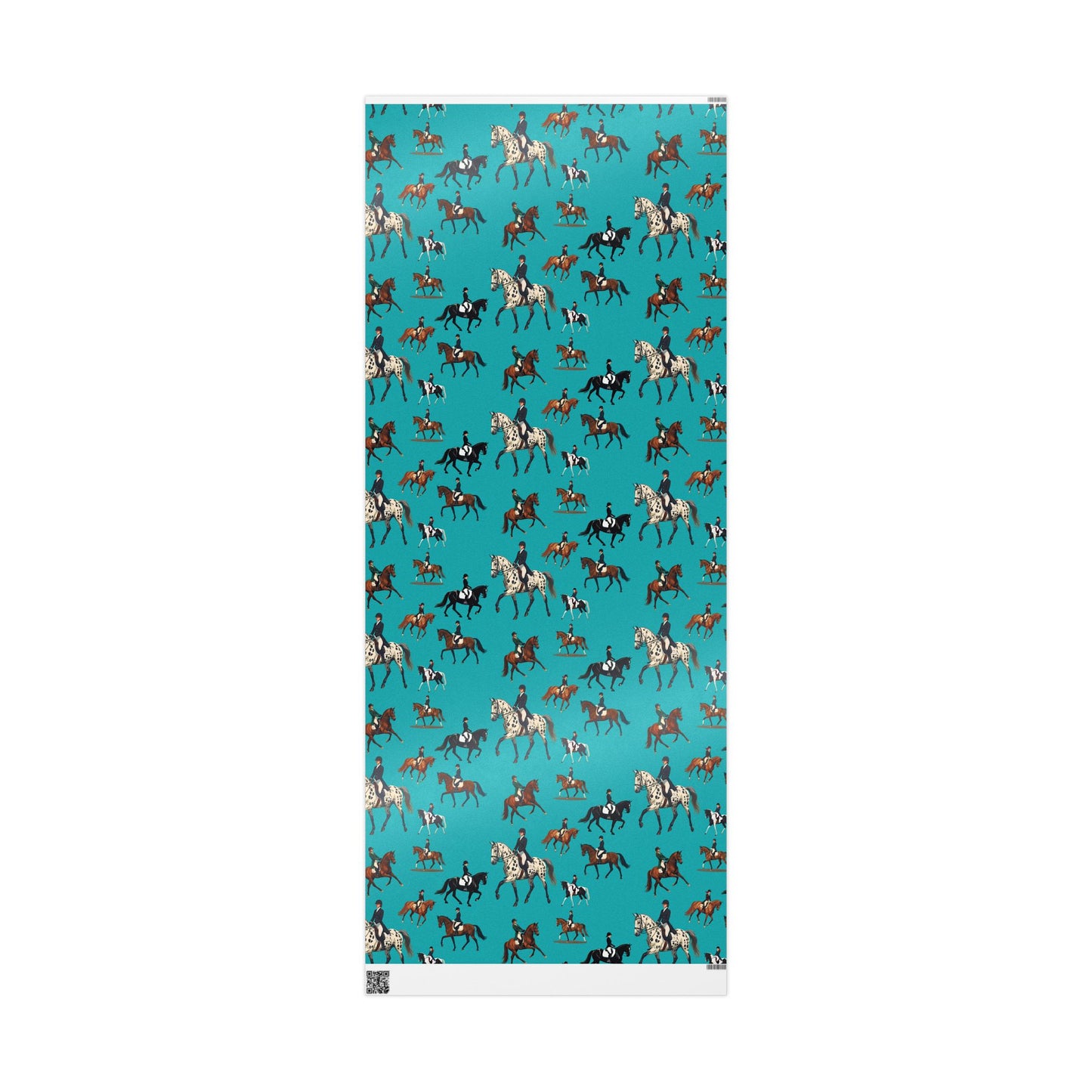 Modern Toile Dressage Teal Gift Wrap