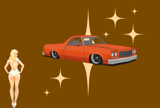 Cowboy Cadillac Mocha Gift Wrap