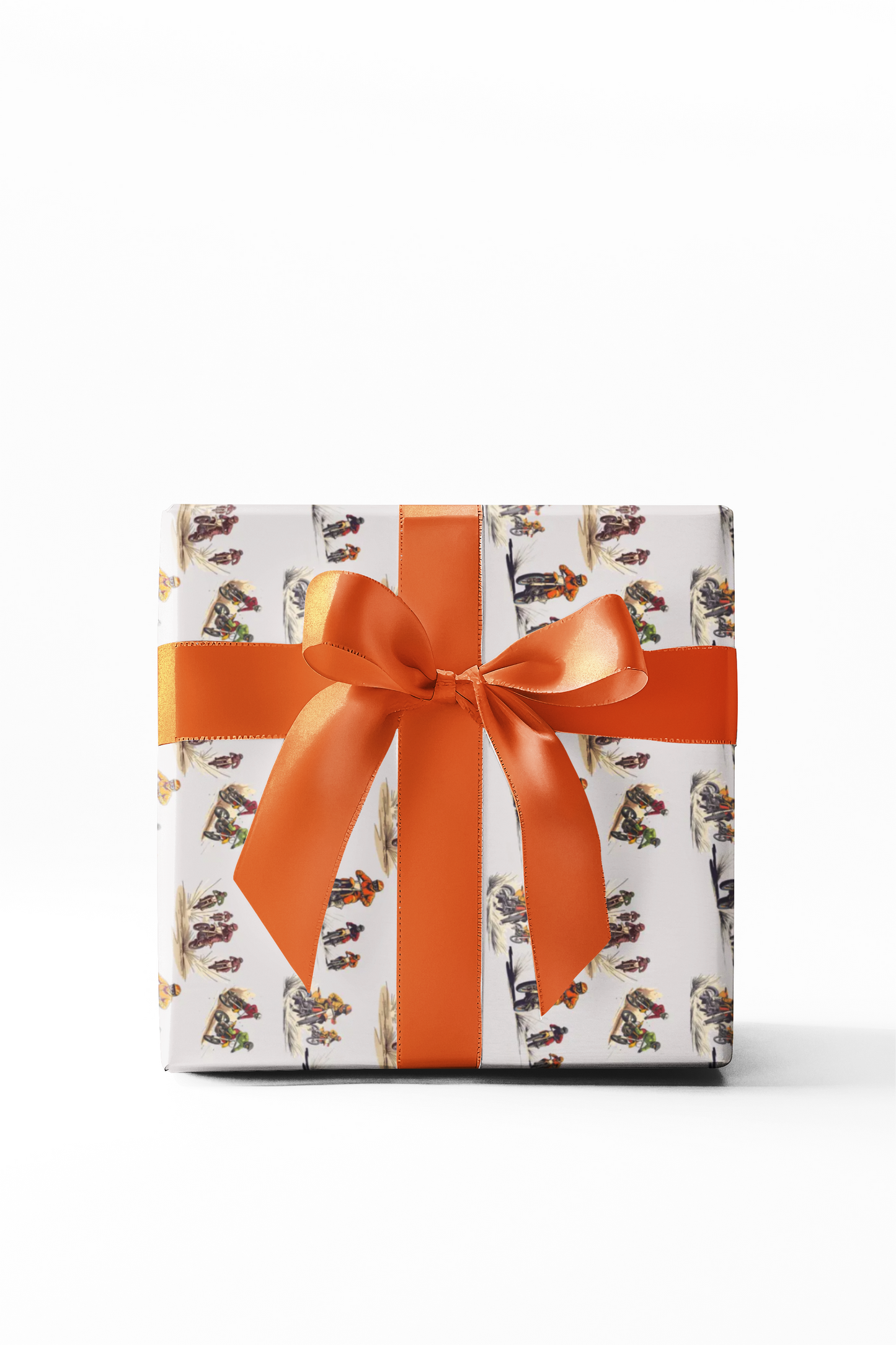 Modern Toile Dirt Bike Taupe Gift Wrap
