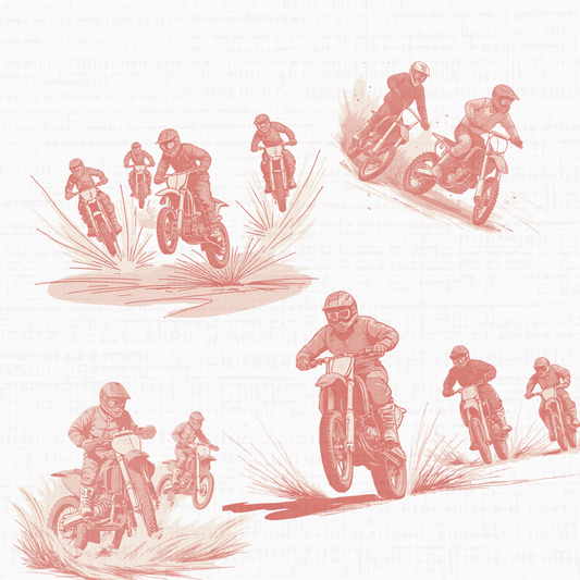 Modern Toile Dirt Bike Coral Gift Wrap