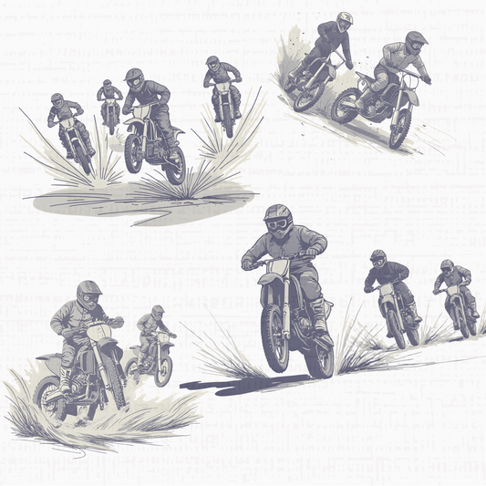 Modern Toile Dirt Bike Blue Gift Wrap