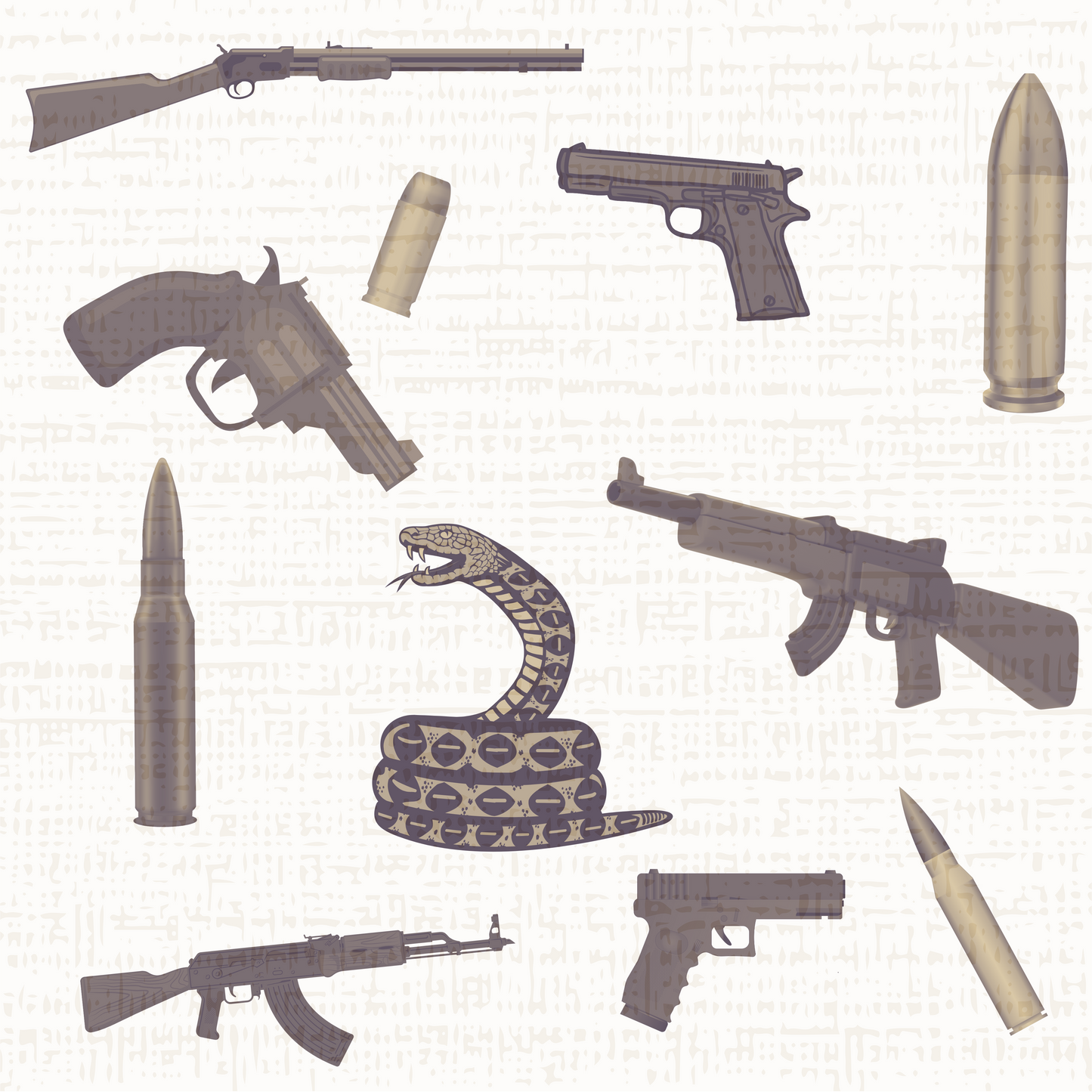 Modern Toile Don't Tread On Me Sepia Gift Wrap