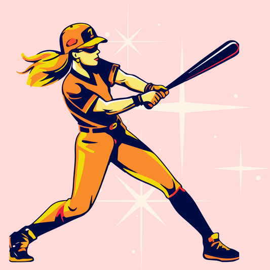 Softball Gift Wrap Rose Stars