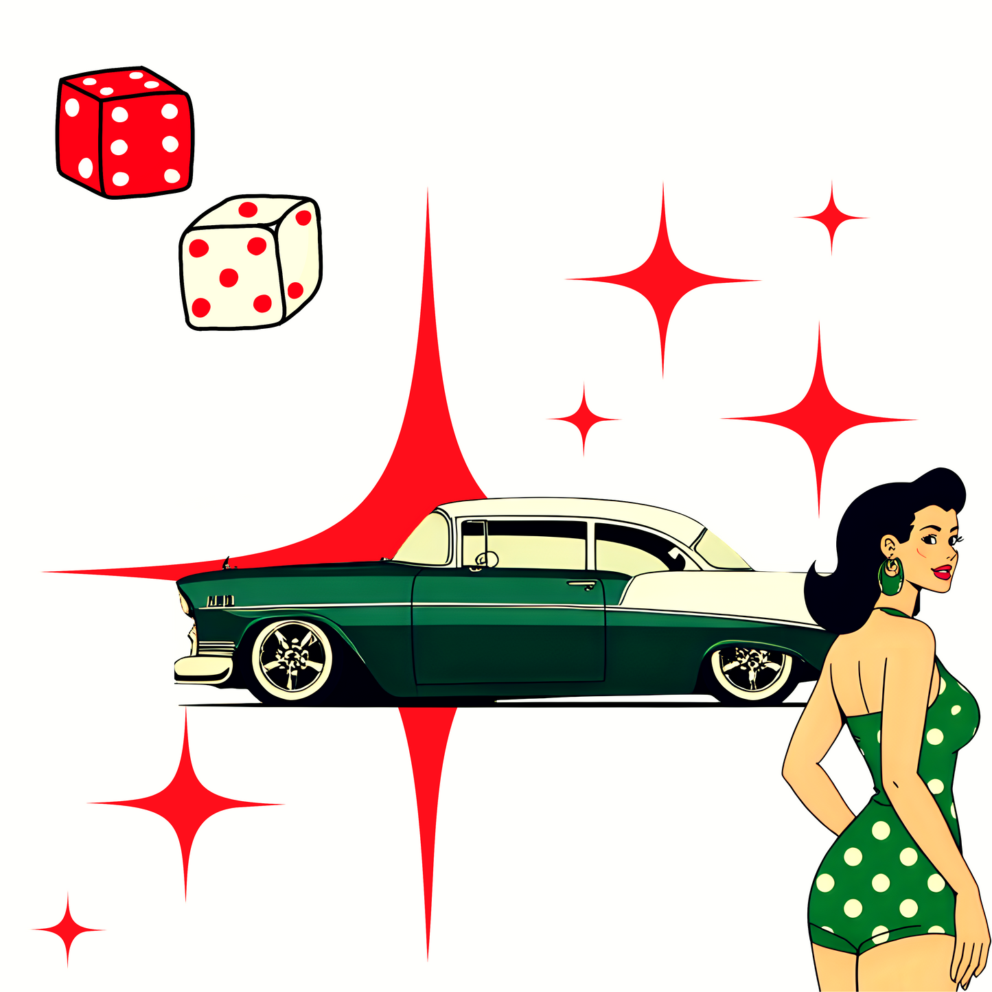 Hot Rod White Gift Wrap