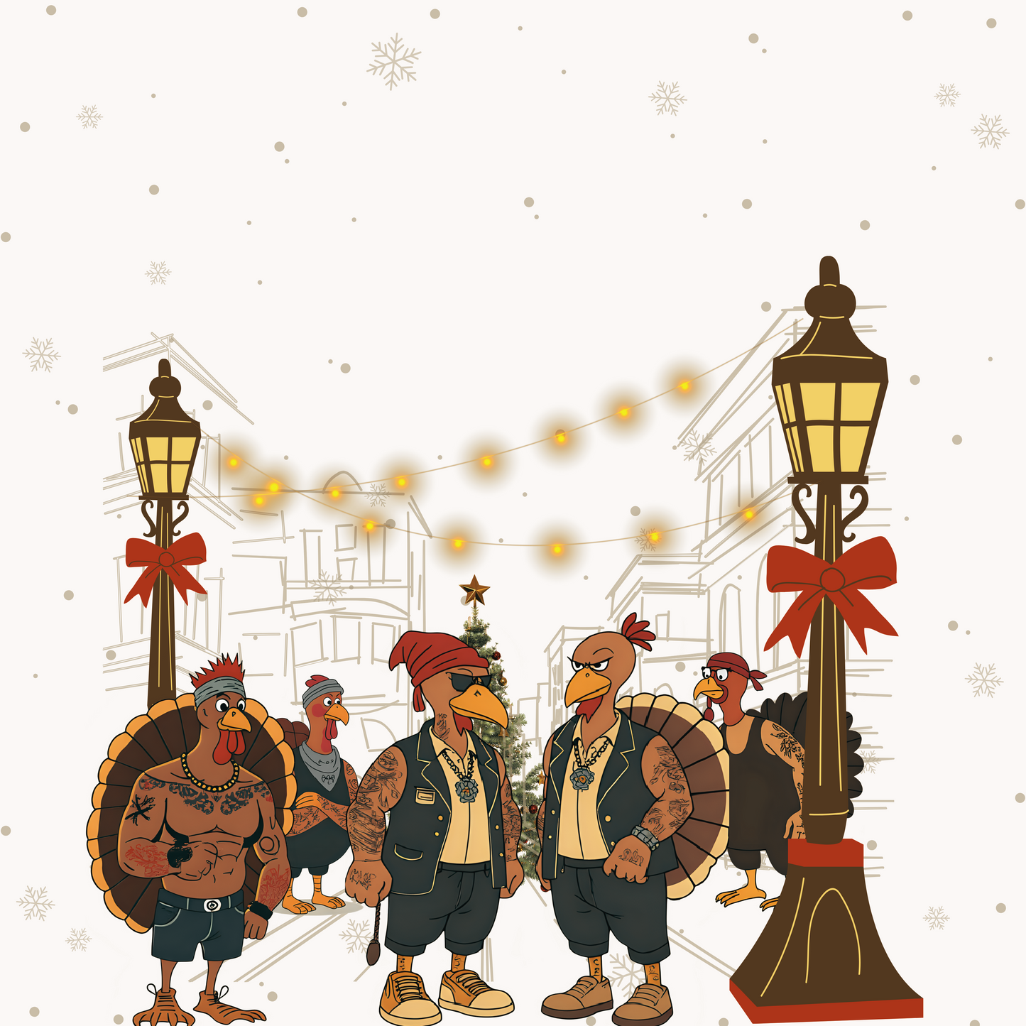 Tough Turkeys Christmas Gift Wrap