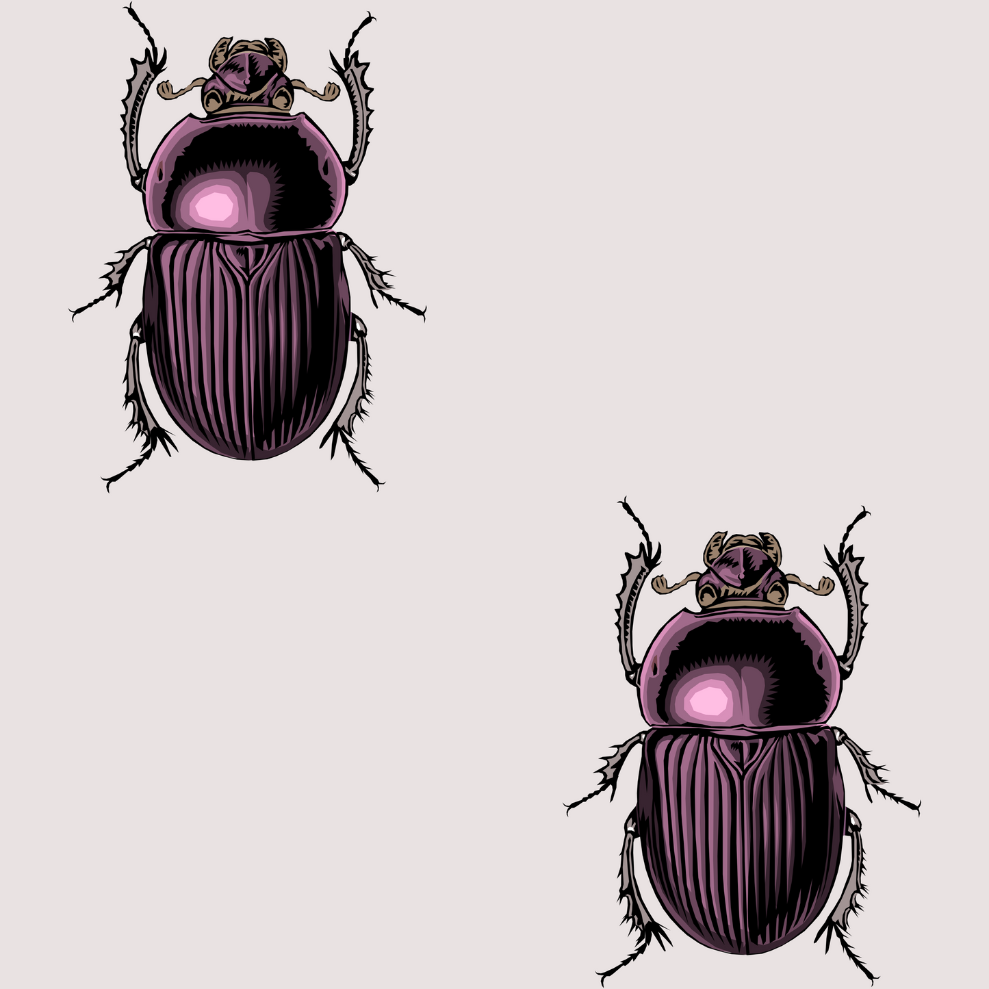 Beetles Block Print Gift Wrap Amethyst