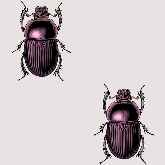 Beetles Block Print Gift Wrap Amethyst