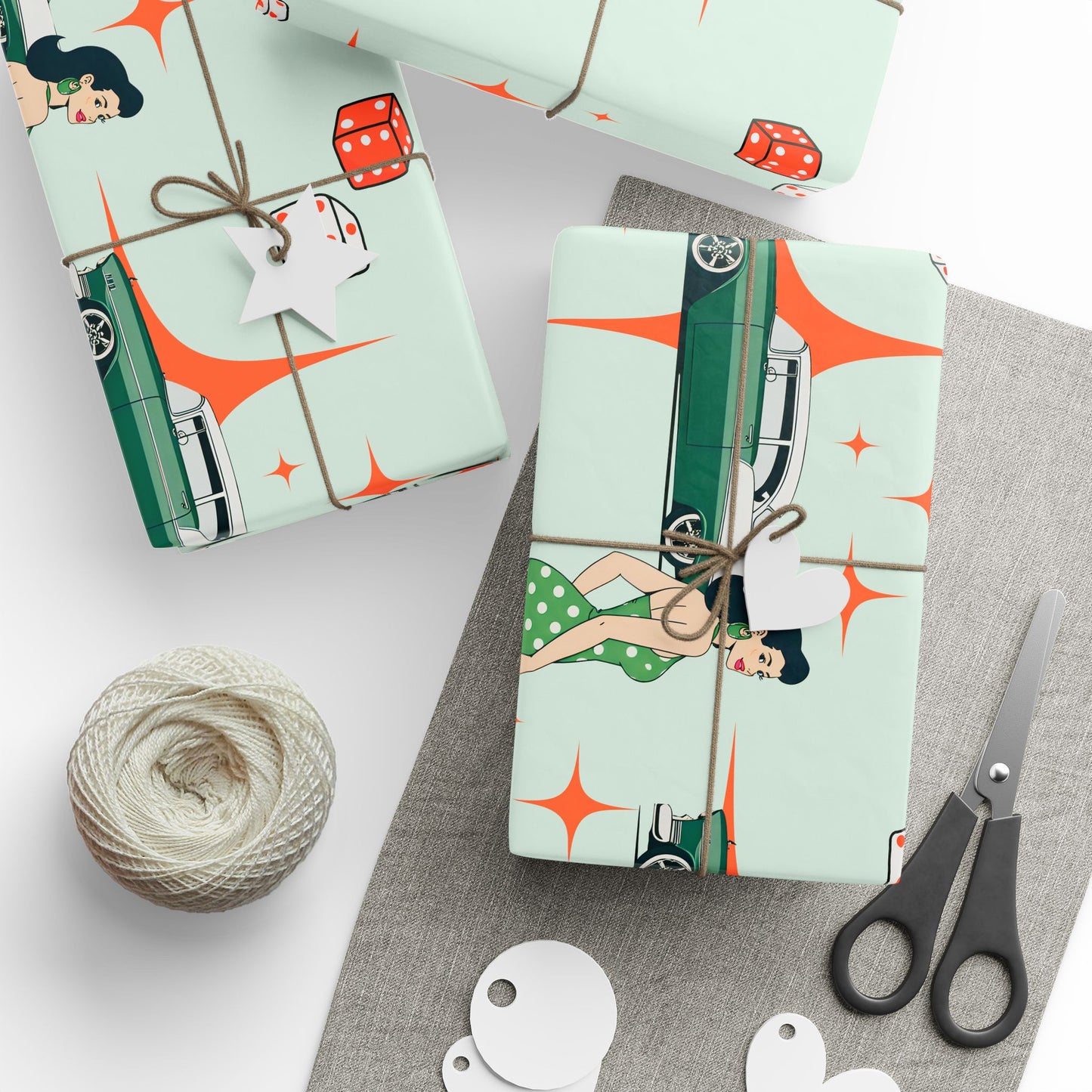 Hot Rod Mint Gift Wrap