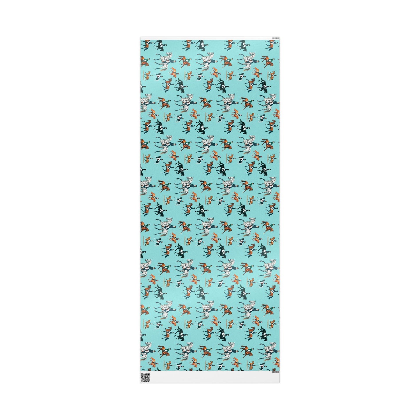 Modern Toile Dressage Robin's Egg Blue Gift Wrap