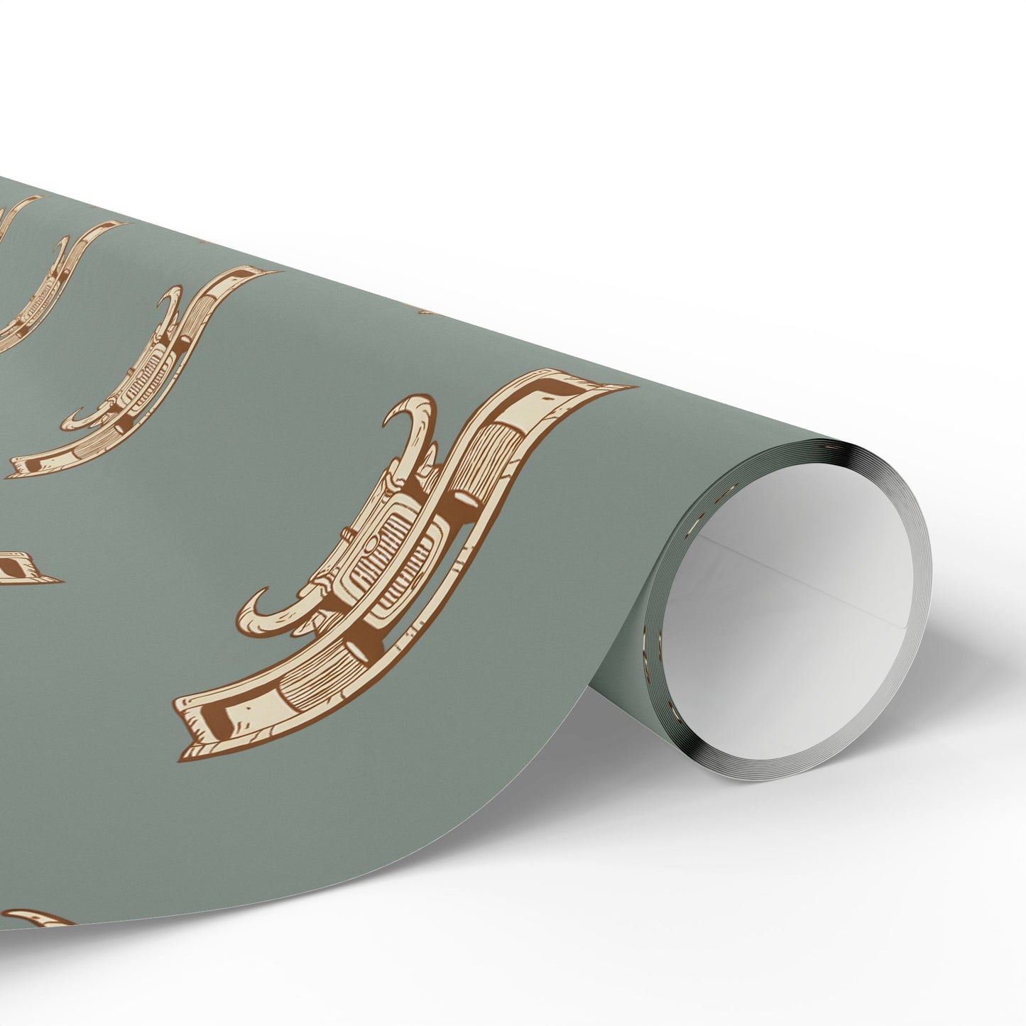 "Bull"Dozer Block Print Gift Wrap