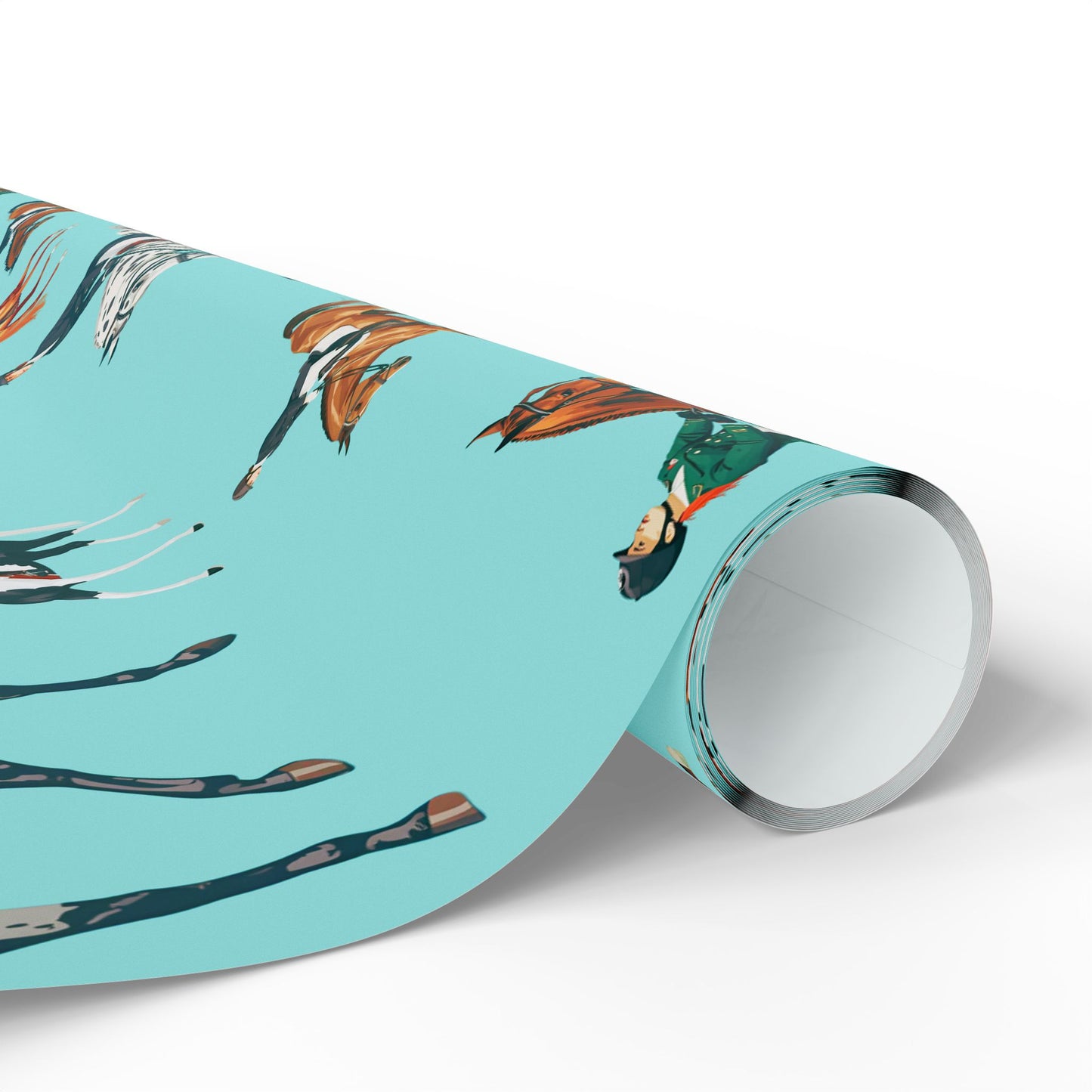 Modern Toile Dressage Robin's Egg Blue Gift Wrap