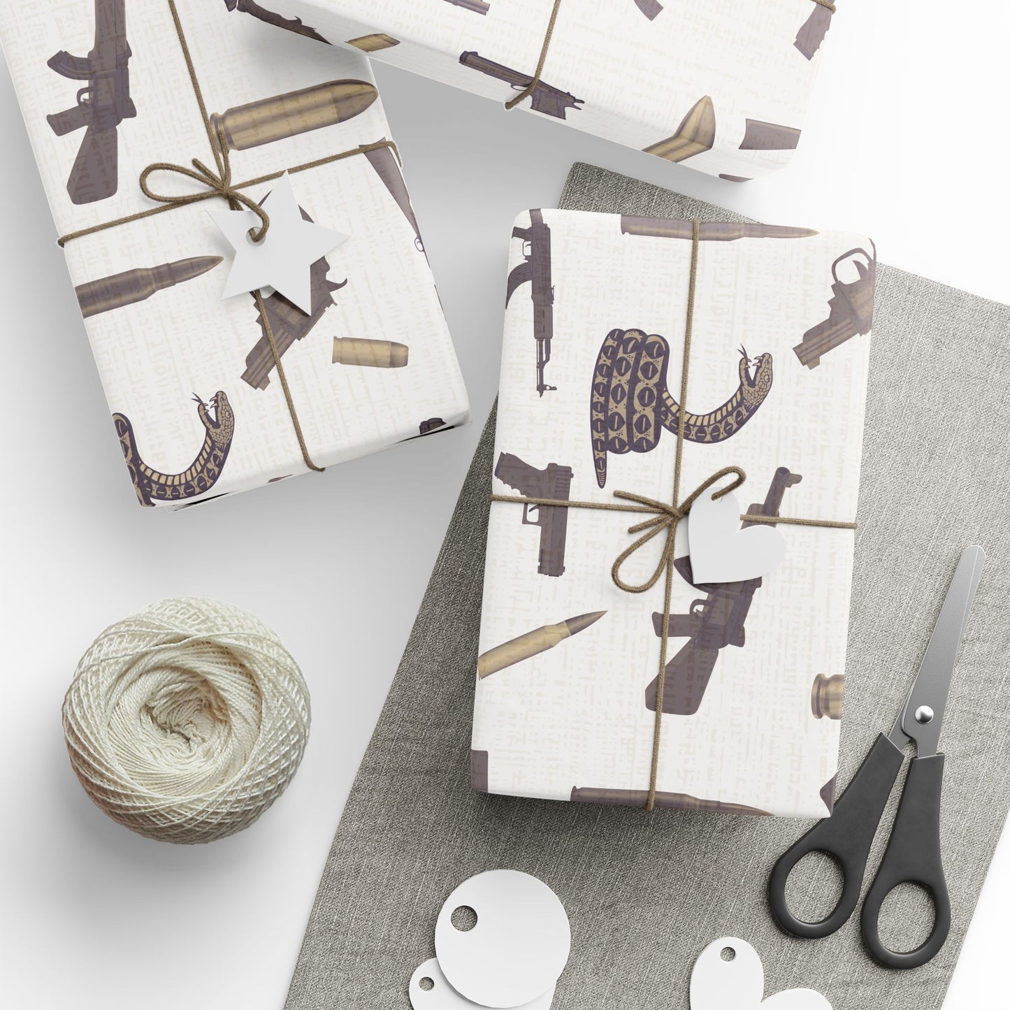 Modern Toile Don't Tread On Me Sepia Gift Wrap