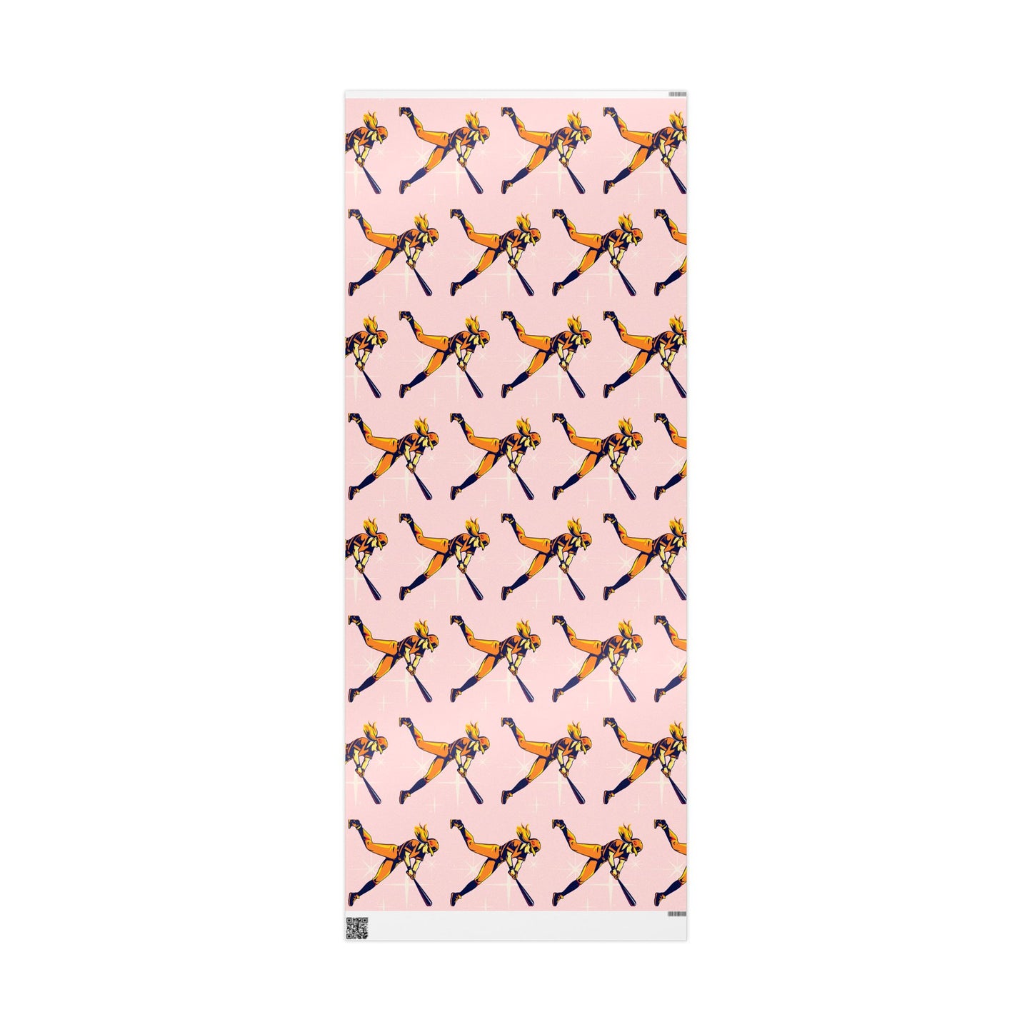 Softball Gift Wrap Rose Stars