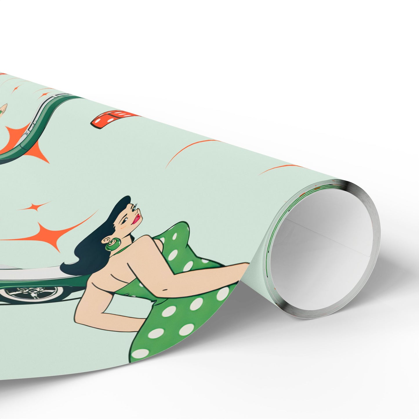 Hot Rod Mint Gift Wrap