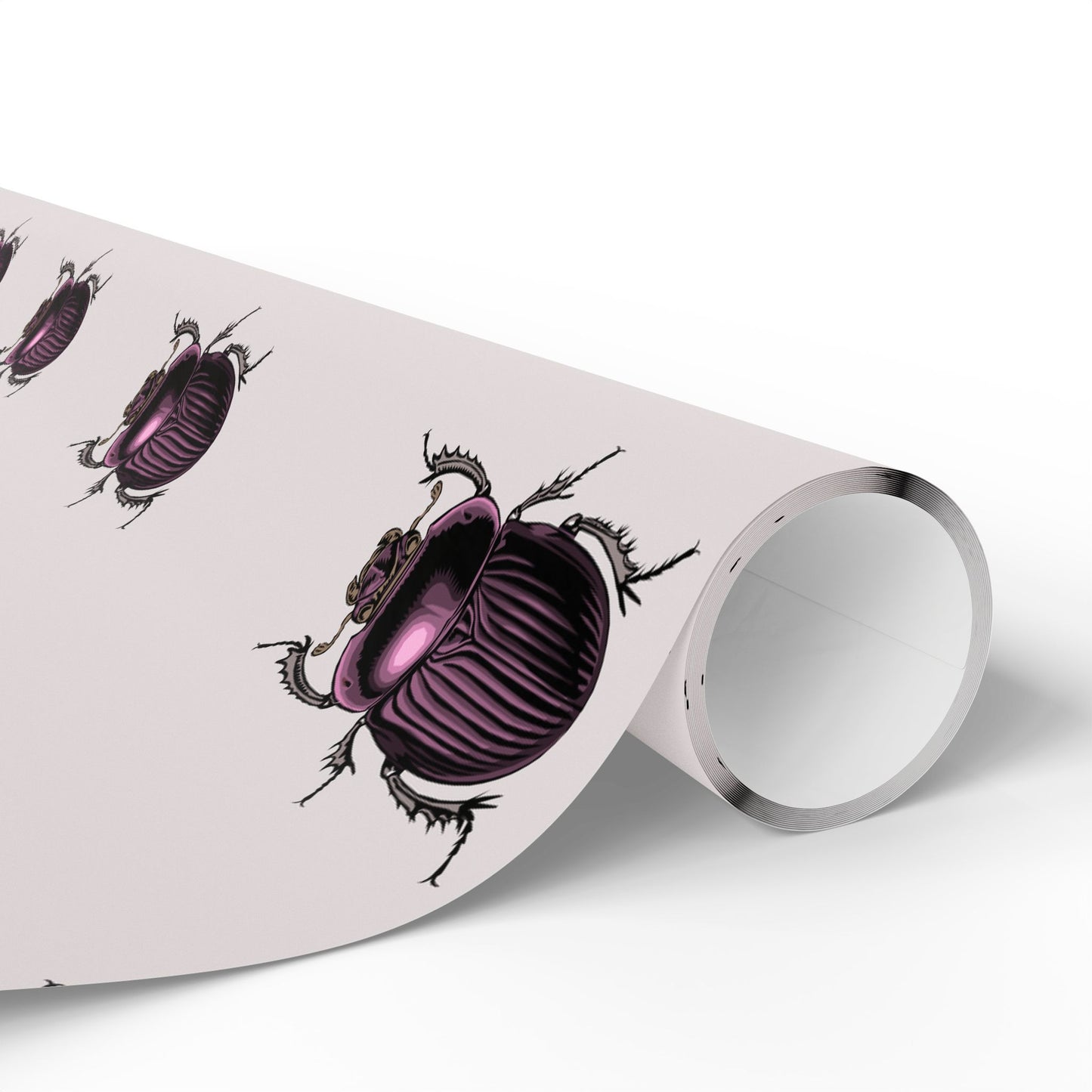 Beetles Block Print Gift Wrap Amethyst