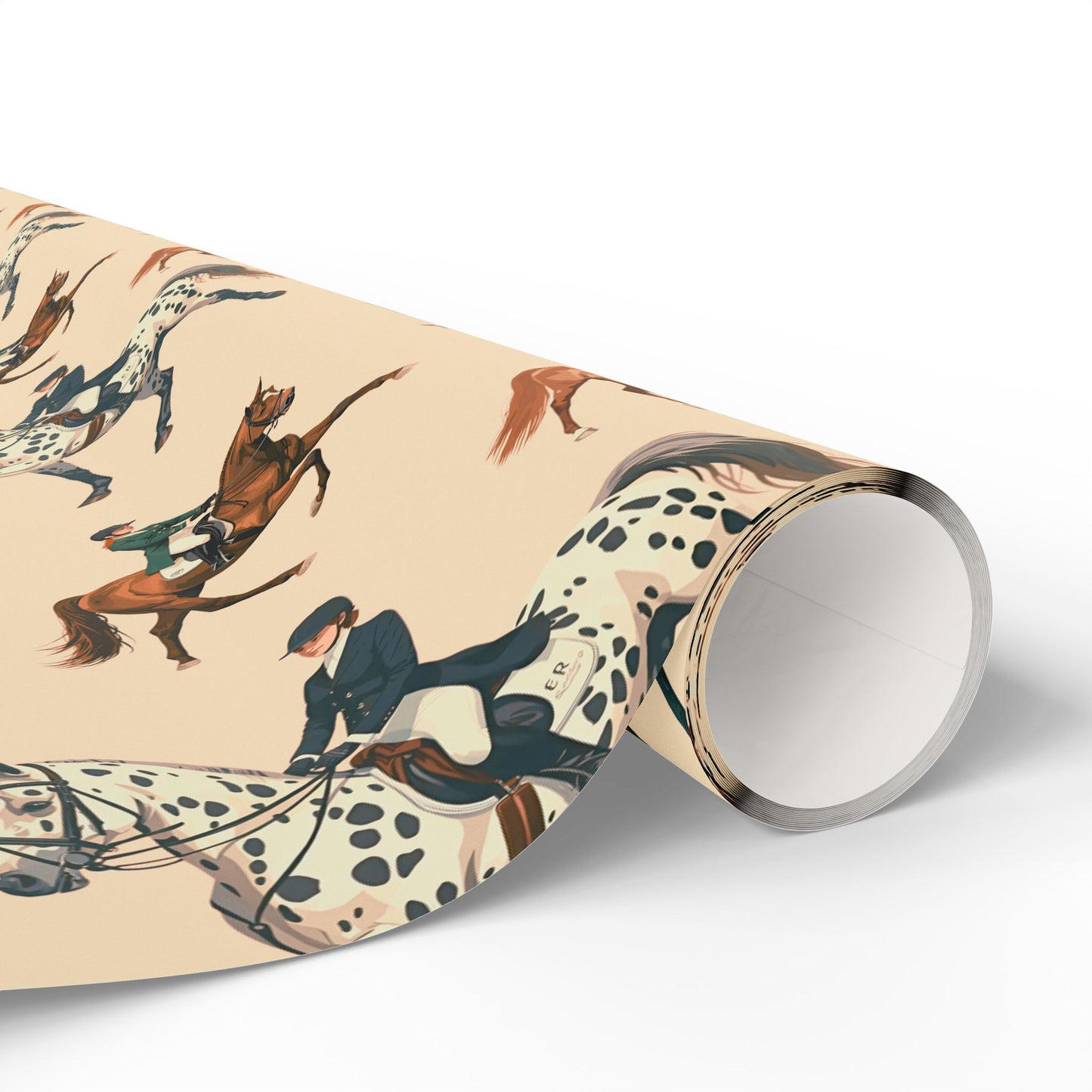 Modern Toile Dressage Blush Gift Wrap