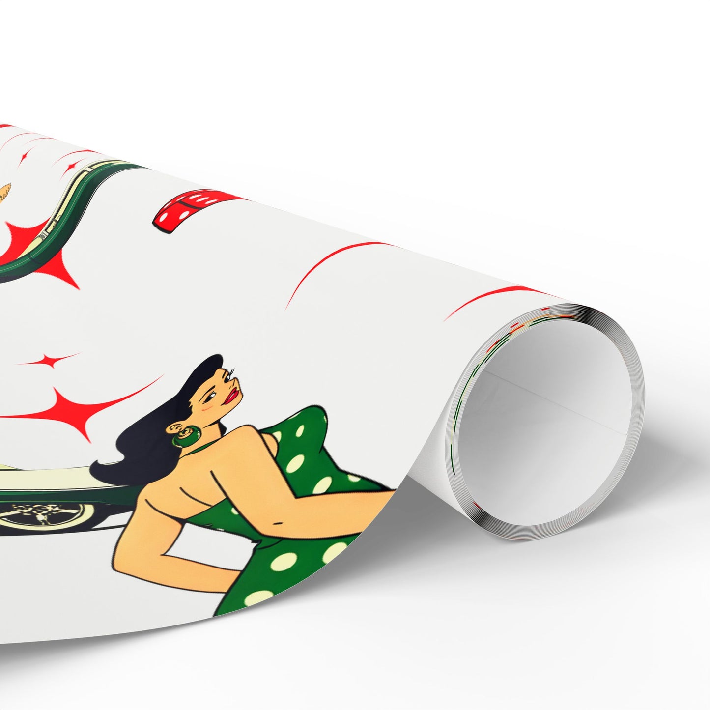 Hot Rod White Gift Wrap