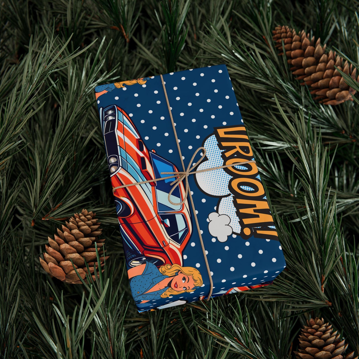 American Muscle Cobalt Gift Wrap
