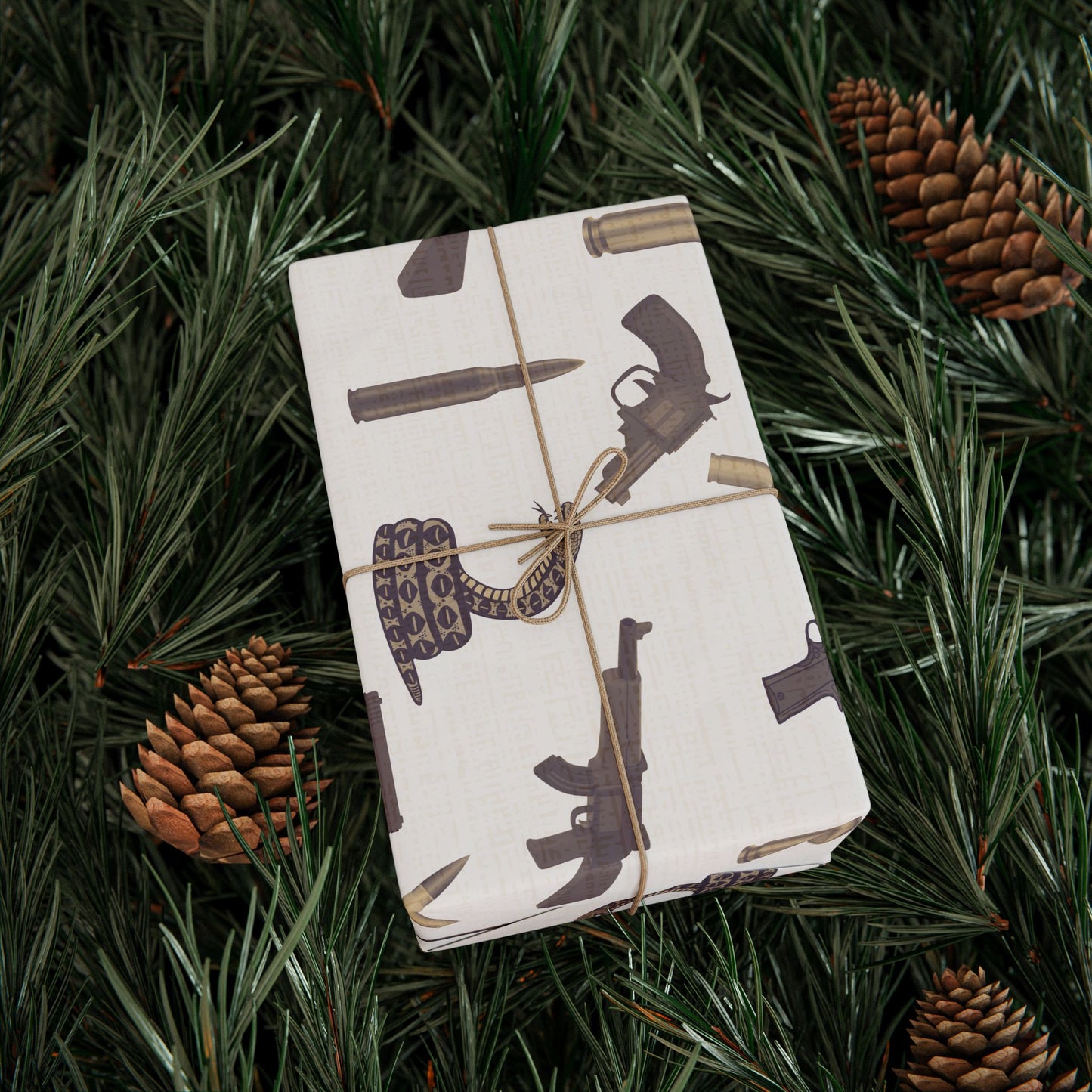 Modern Toile Don't Tread On Me Sepia Gift Wrap