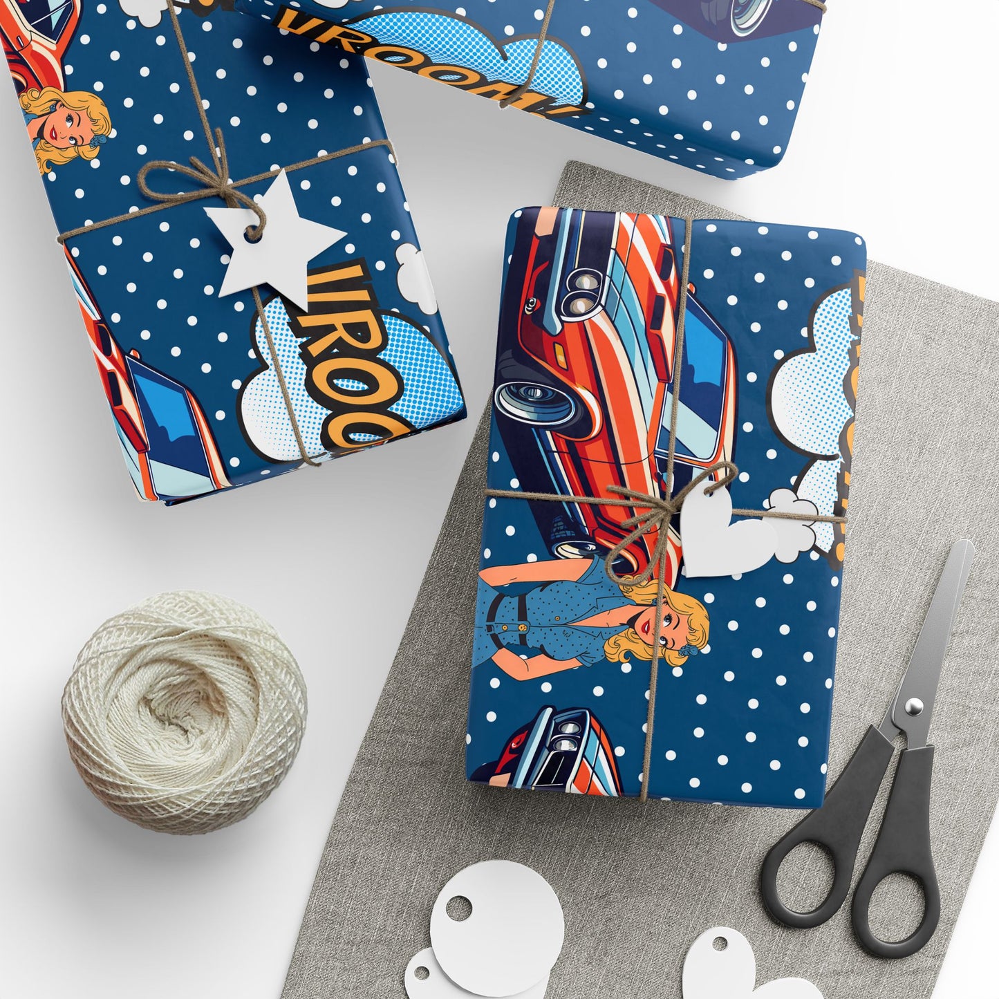 American Muscle Cobalt Gift Wrap