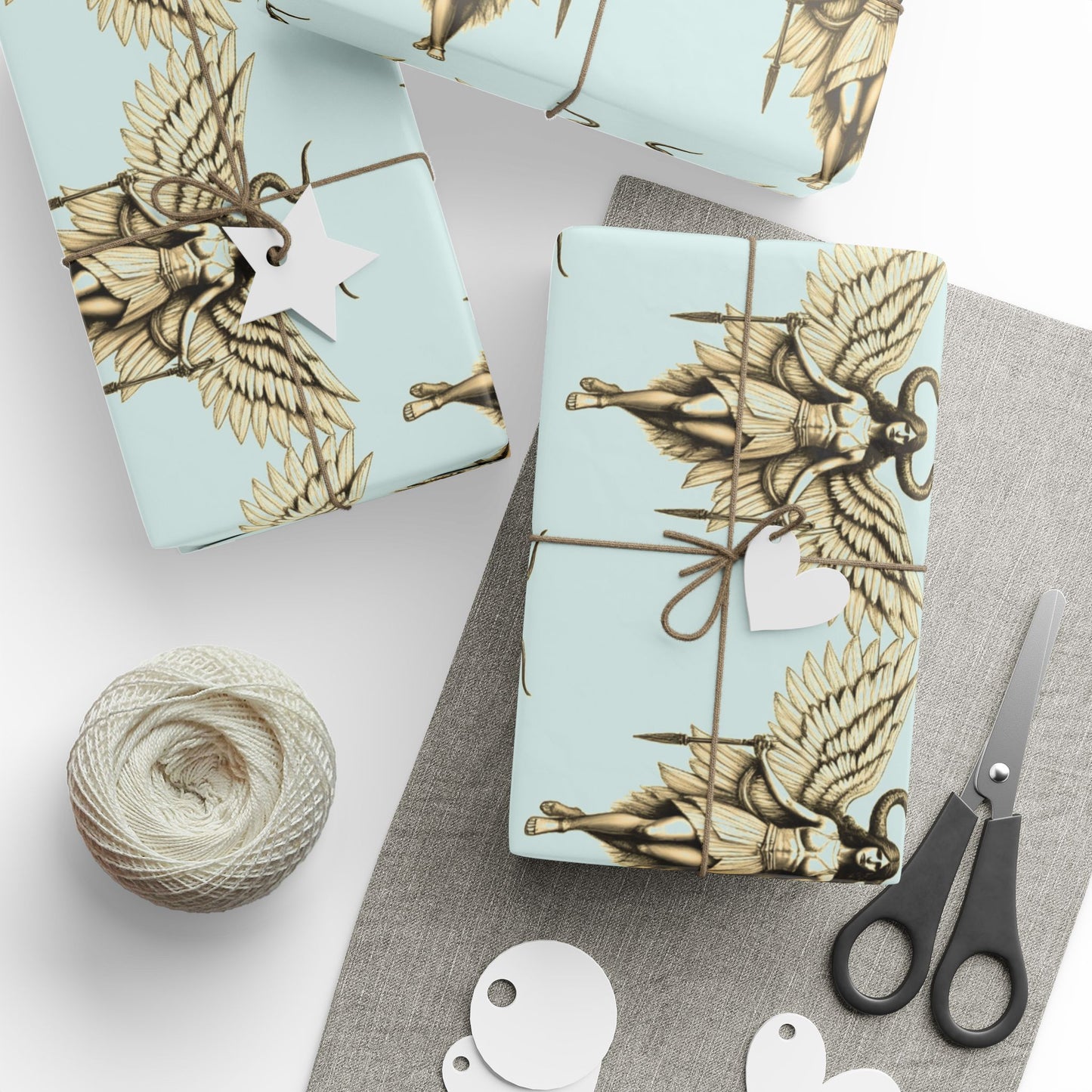 Copy of Valkyrie Block Print Gift Wrap Ice